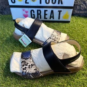 Mephisto Black and Snake Print‎ Sandals 5